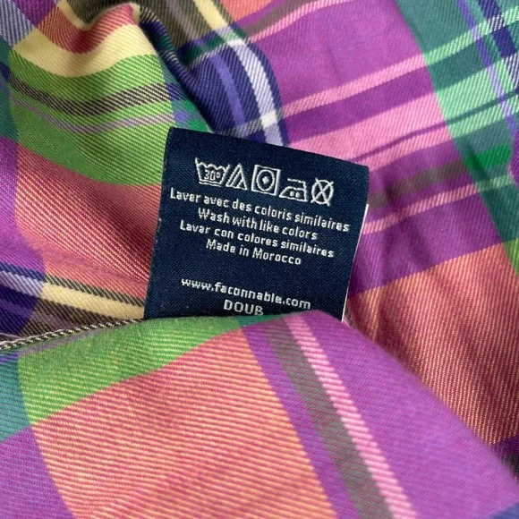 Faconnable Shirt Mens S Multicolor Plaid Long Sleeve Button Down Club Fit France - Picture 12 of 13